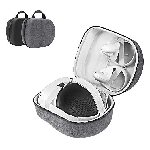 Akaigu Estuche duro de viaje para auriculares y controladores Oculus Quest 2 todo en uno VR para videojuegos y caja de almacenamiento de almacenamiento protectora (gris)