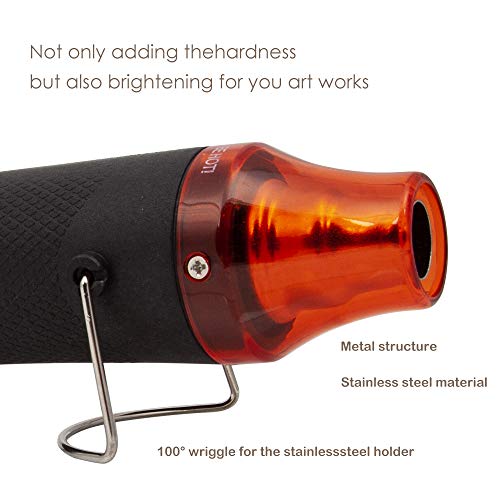 Mookis Mini Hot Air Gun, Portable Mini Heat Gun for DIY Embossing Shrink Wrapping Drying Paint, 300W Multi Function Electrical Heat Tool - Thumbnail 6