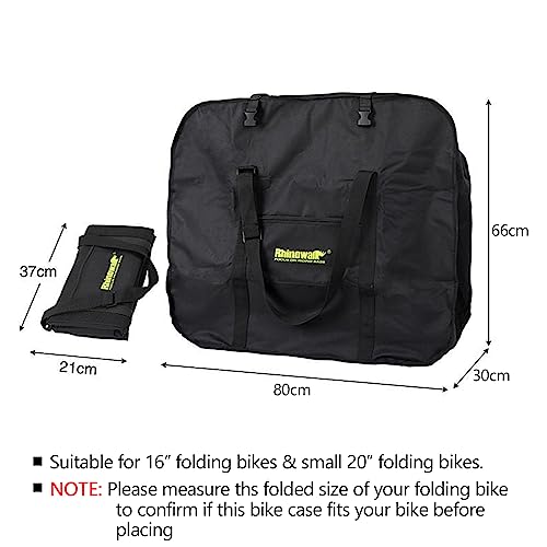 Rhinowalk Folding Bike Bag For 20 Inch Folding Bikes - Waterproof Bicycle Travel Carrying Case Outdoors Bike Transport Bag For Cars Train Air Travel (Black 20Inch) #TOP1