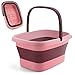 Produktbild Faltbares Fußbad mit Massage, 15L Faltbare Fußbadewanne Fußwanne mit Griff, Stabiles Kunststoff Fußbad Klappbar Fußbader Fußbecken Fußbadewannenschüssel (Pink)