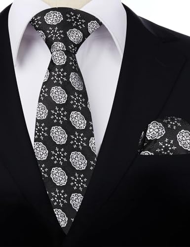 Image of Alizeal Mens Vintage Solid Plaid Tie with Pocket Square 3.15inches Necktie Set