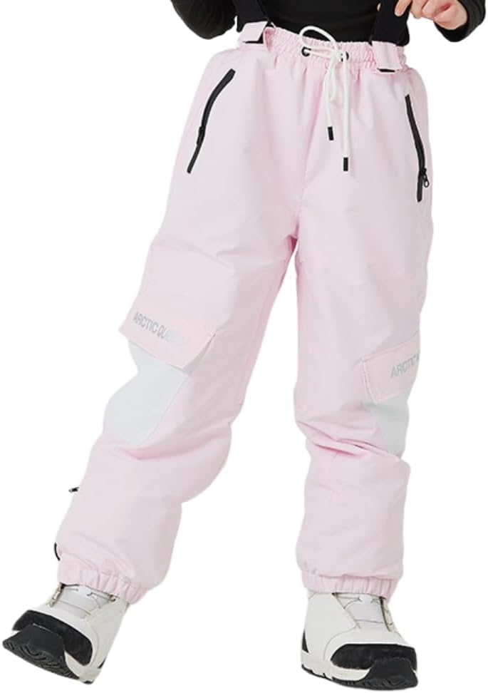Baggy Ski Bibs for Kids Snow Bibs Ski Pants for Boys and Girls Insulated with Shouder Straps Snowboard Trousers