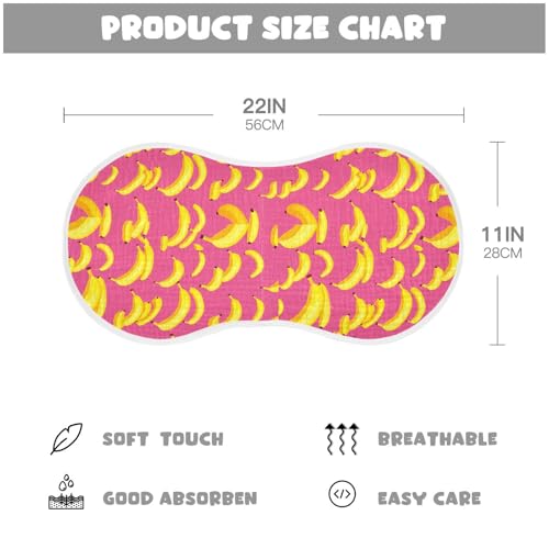 J JOYSAY Banana Fruit Yellow Baby Burp Cloths for Boys Girls Large 22''x11'' Cotton 4 Layer Newborn Towel for Babies Unisex one sizex42