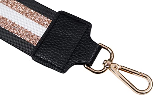 styleBREAKER Wide bag shoulder strap adjustable with metallic stripe pattern, change bag strap, mobile phone strap - Image 3