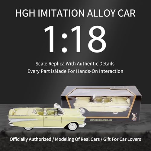 Modelo a escala 1:18 Chevrolet Bel Air 1957 amarillo miniatura 3