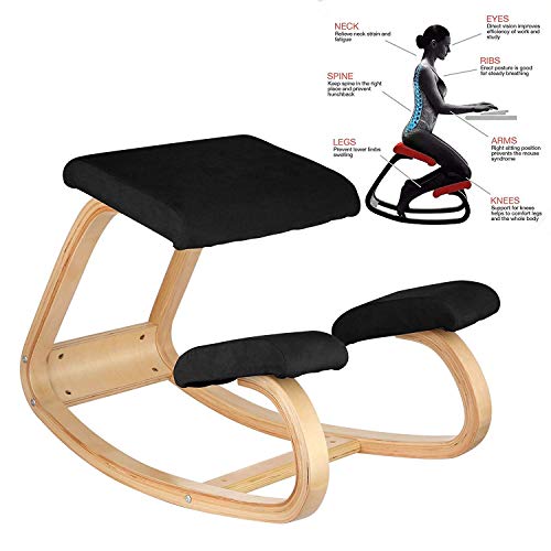 VEVOR Ergonomic Kneeling Chair Beech Wood Ergonomic Kneeling Office Chair Perfect for Body