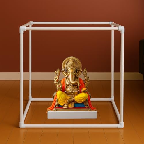 Image of SpecialYou White Cube Backdrop Stand for Decor, Ganpati Decoration Stand for Home, Decorations Stand for Backdrop for Pooja Room Decor Items, Ganapati Decoration Items for Home