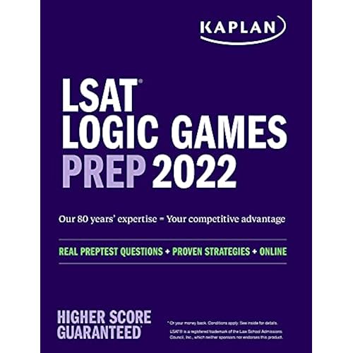 LSAT Logic Games Prep 2022: Real Preptest Questions + Proven Strategies + Online (Kaplan Test Prep)