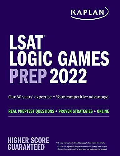 lsat logic games - LSAT Logic Games Prep 2022: Real Preptest Questions + Proven Strategies + Online (Kaplan Test Prep)