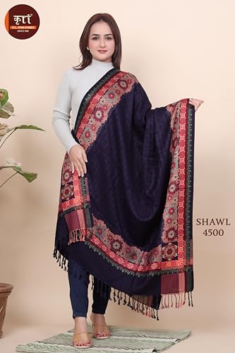 Image of KRITI Paisley Design Woollen Beige Color Shawl For Women
