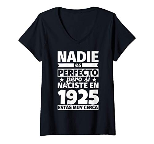 Mujer 1925 cumpleaños divertido regalo de cumpleaños Camiseta Cuello V