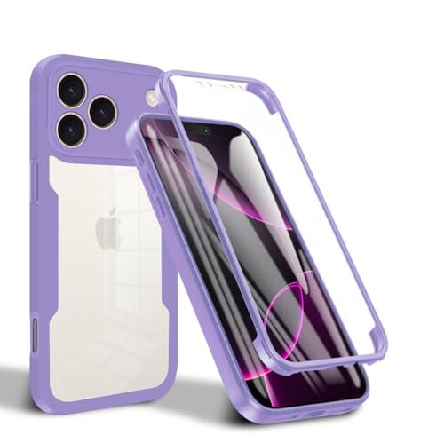 Coque iPhone 17 Pro violette silicone rigide protection intégrale 360 avant arrière