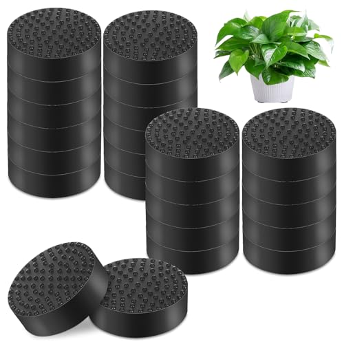 AMFUN 24er Pack Unsichtbare Blumentopf Füße Füße für Blumenkübel Schwarz Anti Rutsch Gummifüße Für Alle Drinnen Draußen Blumentopf