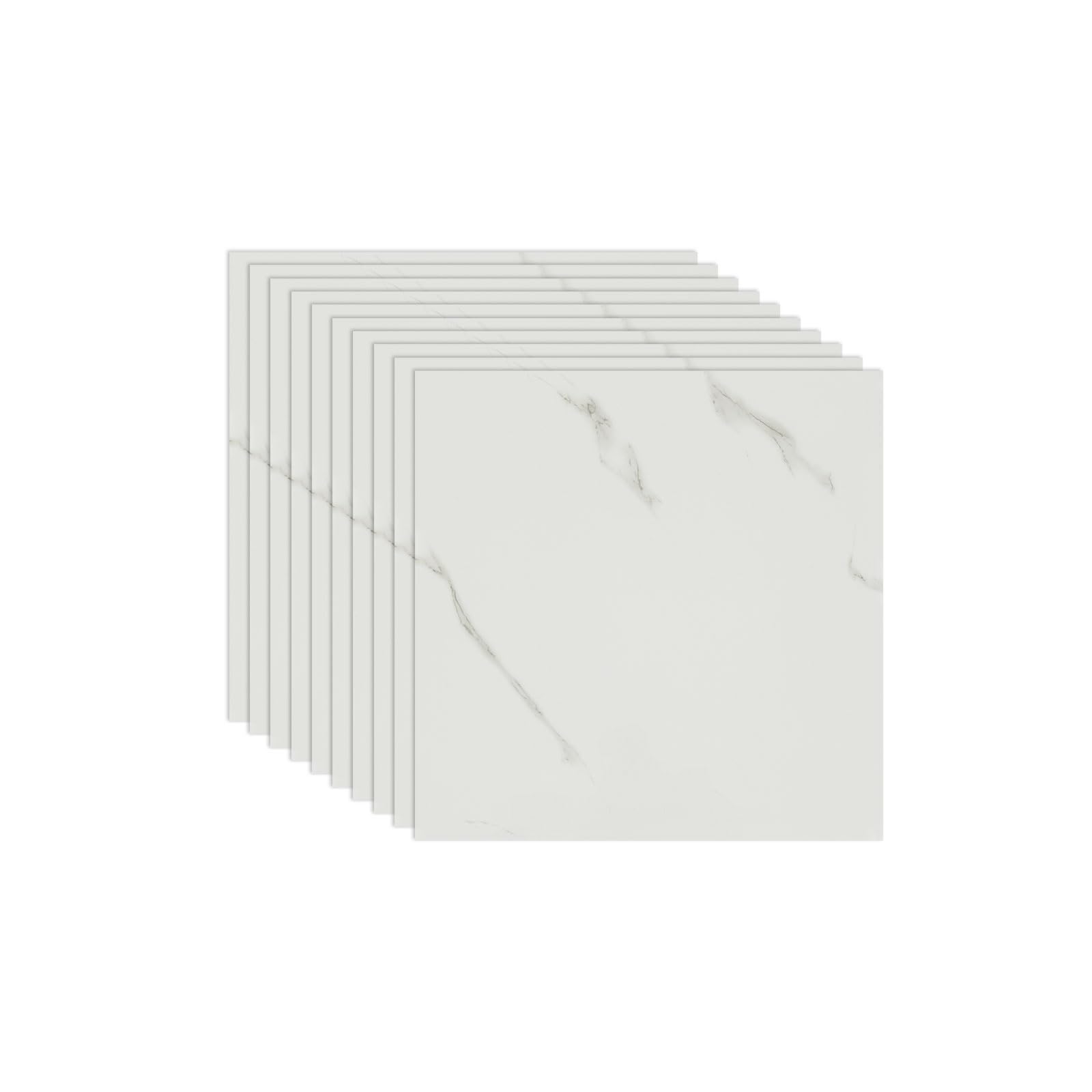 Fantasnight Tile Stickers White 30x30cm 10pcs, Self Adhesive Wall Tiles Marble, Peel and Stick Wall Waterproof, Removable Stick on for Kitchen Backsplash Bathroom