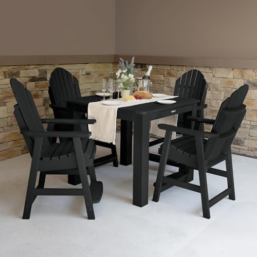 Image of Highwood 5 Piece Hamilton Square Counter Height Dining Set, Black