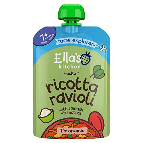 Ella's Kitchen Rockin' Ricotta Ravioli, Spinach and Tomatoes, 130g