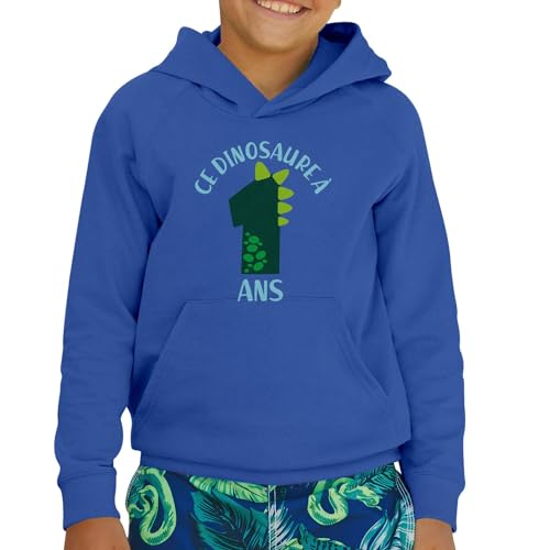 Sweat à capuche enfant vêtement anniversaire dinosaure 1 an - 2