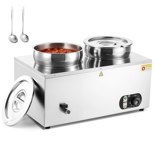 WILPREP Bain Marie Électrique Professionnel Bacs Ronds...