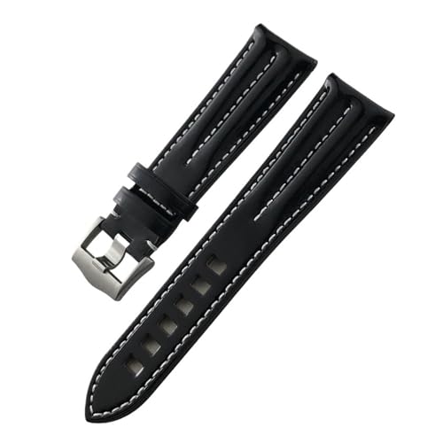 [-ł] Leather Watchband 20mm 21mm Watch Strap Compatible With Omega Speedmaster Moonswatch Seamaster 300 Compatible With Longi