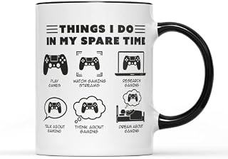 SMARTYPANTS in My Spare Time Gamer Mug - Boys Men Gamer Gaming Gifts Present Idea Teenager Teen Nerdy Video Game Controller Gadget Birthday Christmas Ceramic Tea Coffee Cup (Black Handle Prime)