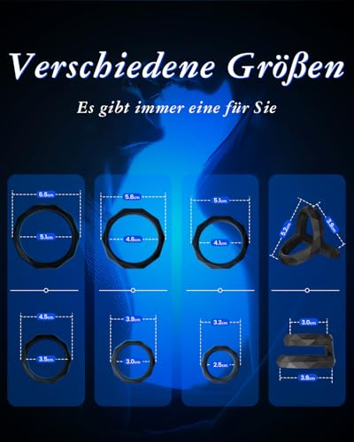 8 Größen Penisring Sexspielzeug Sex Spielzeug für die Männer Paare Extrem Sex Toys Penisringe Penis Ring Sex Toyset für Man Cockring Cockringe Silikon Hodenringe für den Mann Love Rings Sex Ring