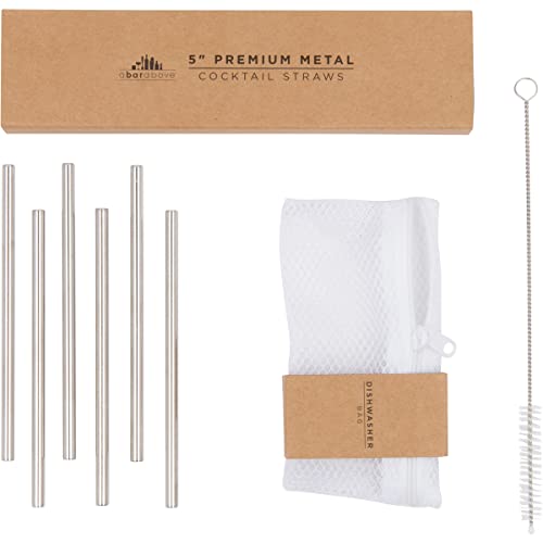 A Bar Above Stainless Steel Reusable Cocktail Straws Set
