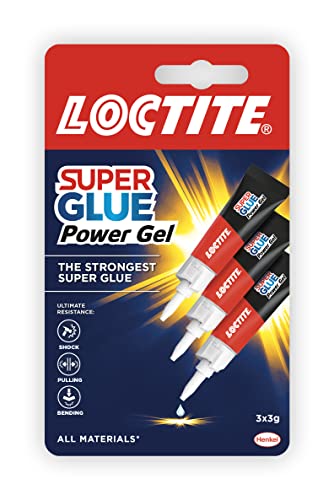 Loctite Gel Instant Super Glue, Strong All-Purpose Clear Glue for Repairs, Clear Various Materials, Easy to Use Instant Super Glue, 3 x 3 g, Transparent