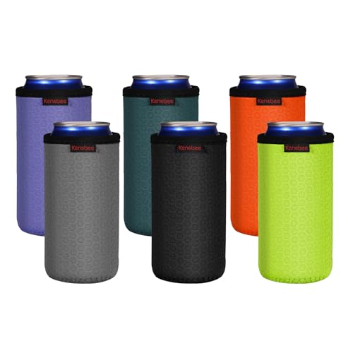 KENOBEE 6x 16oz Can Dosenkühler, isoliert wiederverwendbar rutschfest...