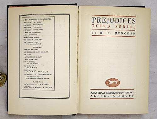 FIRST EDITION: Prejudices: First Series B01MSCZLF4 Book Cover