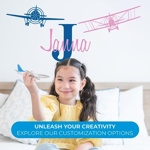 Vinilo decorativo personalizado con avión para pared miniatura 2