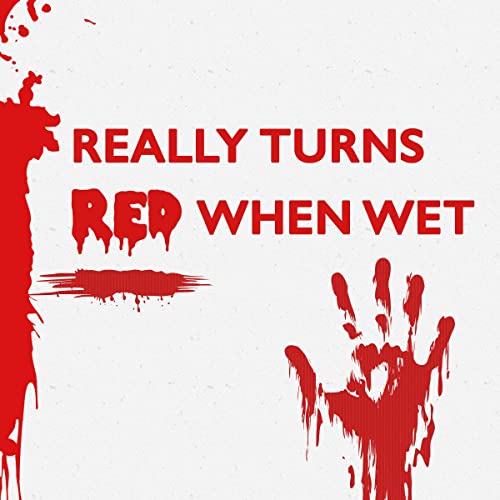 Image of Bloody Bath Mat - Invisible Color Changing Sheet Turns Red When Wet - Hides on Bathroom Floors - Bloody Footprints That Disappear in Minutes - Red /White - Large Size 25x39in (65x100cm)