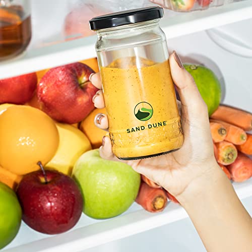 Image of SAND DUNE Storage Glass Jar Set, Transparent | BPA Free | Storage Jar Containers /Barni for Kitchen for Aachar Pickle, Dry Fruits and Spices (300 ml, Pack of 3)
