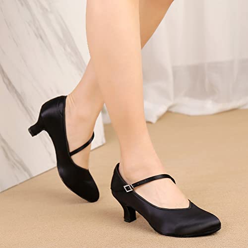 AOQUNFS Ballroom Dance Shoes Women Closed Toe Salsa Latin Dance Shoes,Model 35252