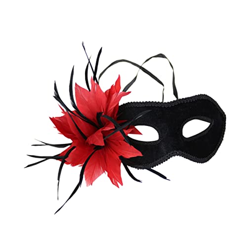 LIFKOME Fancy Dress Carnival Mask Women's Masquerade Ball Masks for Couples Ms1061 Red Mask