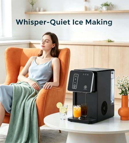 Image of Electactic Bullet Ice Maker with Water Dispenser, 26lbs Daily, 6-Min Fast, Low Water and Ice Full Indicators, 3.3L Water Tank & 1L Ice Storage, for Home Office