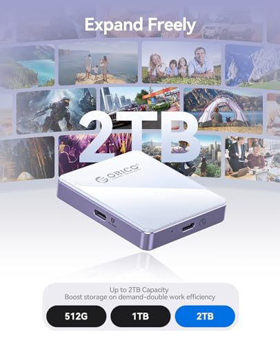 ORICO Magnética M.2 NVMe SSD Carcasa para iPhone 15/16/17 Pro - USB-C 3.2 Gen2 10Gbps, Grabación 4K ProRes, Carga PD 100W, SSD 2230/2242 2TB - AP42P (Verde) - imagen 6