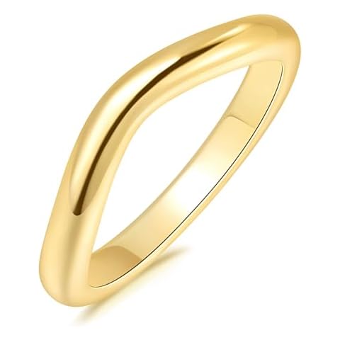 TOBENO 14K Gold Rings for Women Dainty Gold Rings for Women Gold Non Tarnish Rings Gold Band Rings Woman Geometric Beauty in Simplicity 5-9 Cover