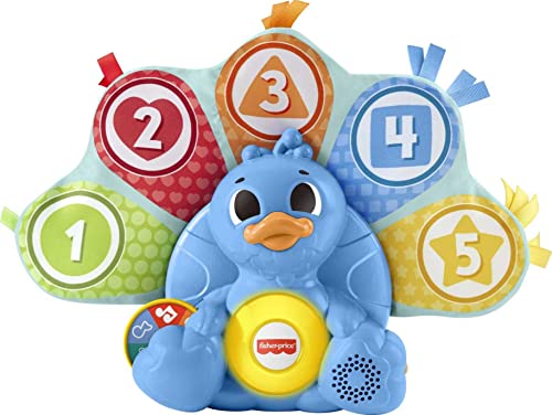 Fisher-Price Linkimals Learning Toy Counting & Colors Peacock with Interactive Lights & Music for Baby & Toddlers Ages 9+ Months, Multicolor