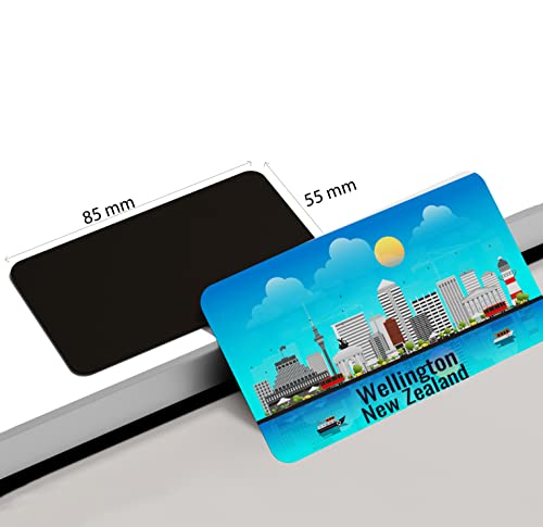 Image of dhcrafts Rectangular Rubber Fridge Magnet /Magnetic Card Blue New Zealand Wellington Design Pack of 1 (8.6cm x 5.4cm)