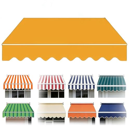Tela De Repuesto para Toldo Manual con Faldón, Jardín Lona de Repuesto Retráctil para Toldo, Impermeable Poliéster Cubierta Parasoles para Patio, Terraza