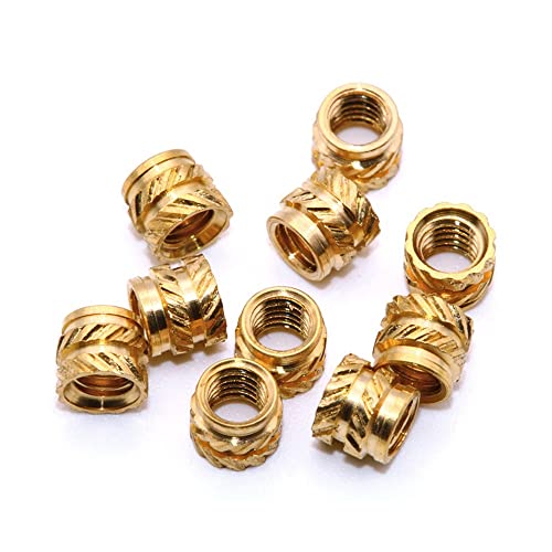 Insertos de rosca, 50 tuercas de inserción de latón M1.4 M1.6, moleteadas, roscadas y resistentes al calor.(M1.4x2x2.3(50pcs))