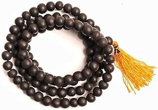 PRIYA BEADS Natural Unpolished Karungali Malai Original Lab Certified - Heavy Premium Beads | Karungali Malai 8mm For Unisex Black Ebony