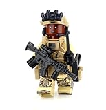 Battle Brick 1.6 Inches Tall African American Special Forces Soldier Custom Minifigure | Accessories Made in The USA | Genuine Military Minifig | Great Gift for Ages 10+ to Adult AFOL
