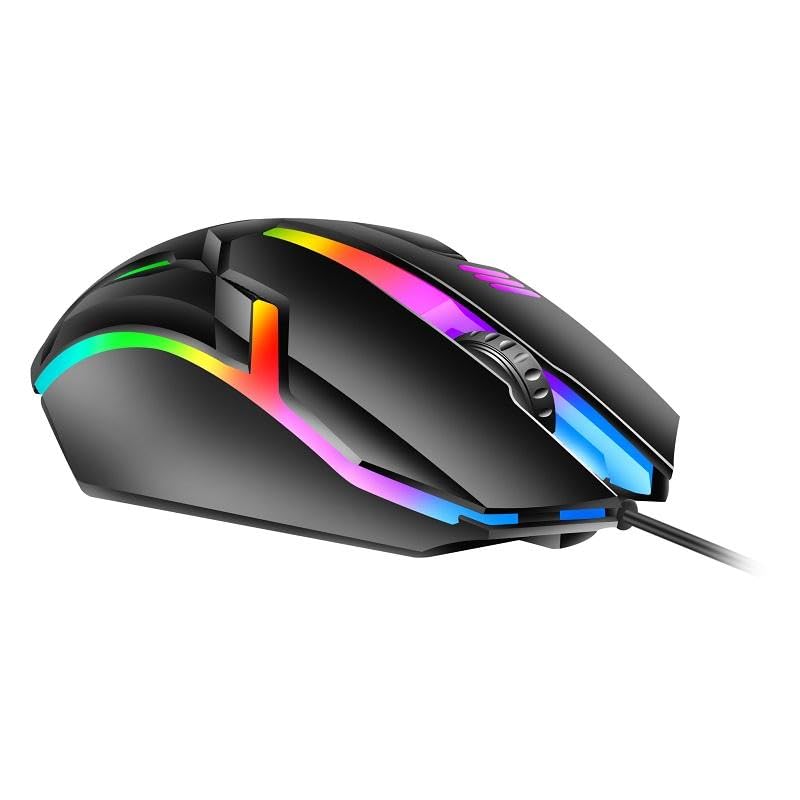 Image of Gaming Mouse, RGB LED Backlit, Wired USB, Black, Ergonomic Optical Computer Gamers Mouse for Computer, PC
