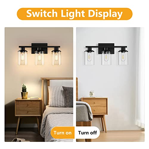 Ryahq Bathroom Light Fixtures Over Mirror Bathroom Vanity Light Fixture 3 Light Vanity Lights For Bathroom Vanity Lighting Fixtures Wall Sconce Wall Lamp Wall Light Fixtures Black #TOP4