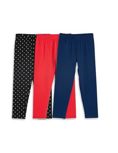 Image of Amazon Brand - Symbol Girl's Cotton Jersey Stretchable Leggings | Ankle Length | Aged 2-14 Years
