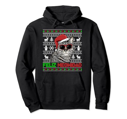American Bobtail Cat Feliz Meowidad Divertido Navidad Sudadera con Capucha