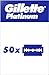 Gillette Double Edge Platinum Safety Razor Blades for Men, Pack of 50 Stainless Steel Refill Blades