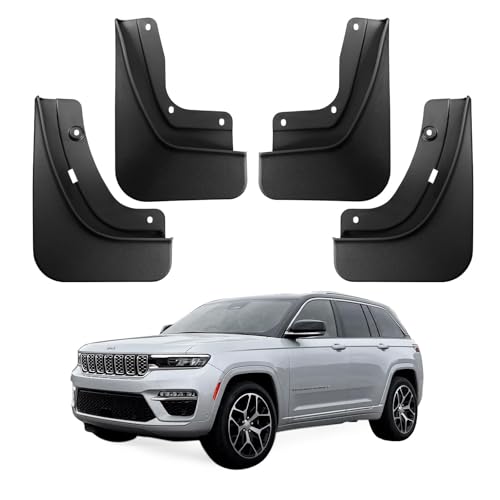 Image of Ecarzo Mud Flaps Fit for 5th Gen Jeep Grand Cherokee 2025 2024 2023 2022 No Drilling Required All Weather Mud Splash Guards Mudflap Front & Rear Gen Jeep Grand Cherokee 2-Row Accessories 4pcs (Non L)