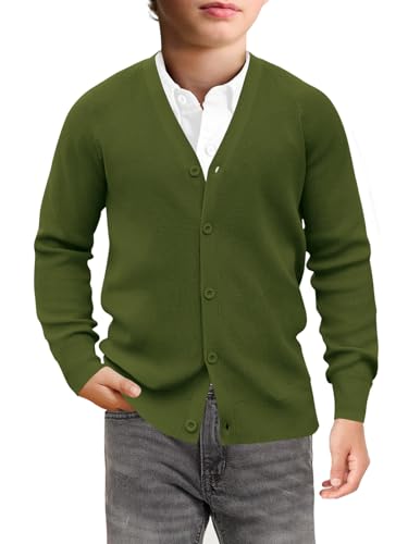 Cardigan garçon boutonné col en V idéal pour l'école